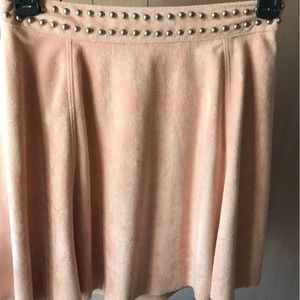 Rivet pink suede like skirt